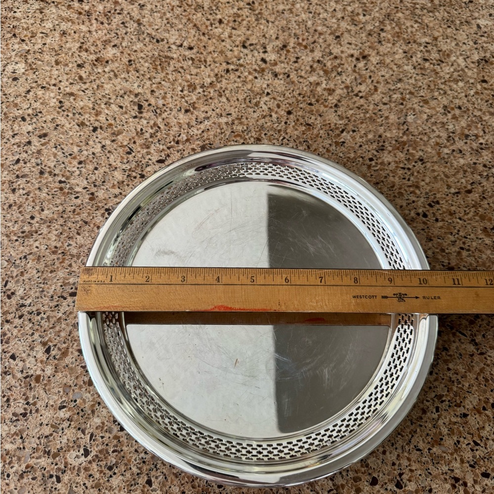 EPCA Bristol Silver Plate by Poole 10" Inch Round Serving Tray Platter - Picture 3 of 10